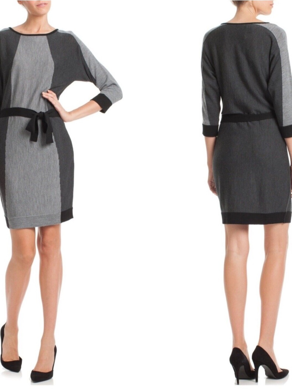 Trina Turk Color Block Merino Wool Sweater Dress